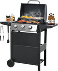 Forclover Stainless Steel Portable Propane Gas Grill, 3-Burner BBQ Grill with Top Cover Lid, Wheels, and 2 Side Shelves, for Outdoor Patio Garden Picnic Backyard