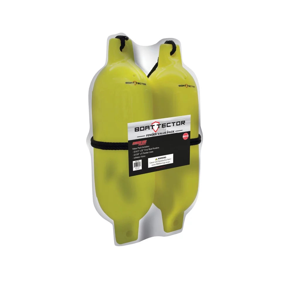 Extreme Max 3006.7599 BoatTector Inflatable Final Point Value 2-Pack - 6.5" x 22", Neon Yellow