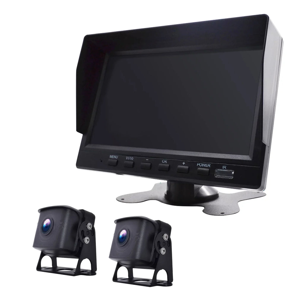 7" Monitor DVR Driving Video Recorder with BSD for RV Truck Bus+2 Backup Camera