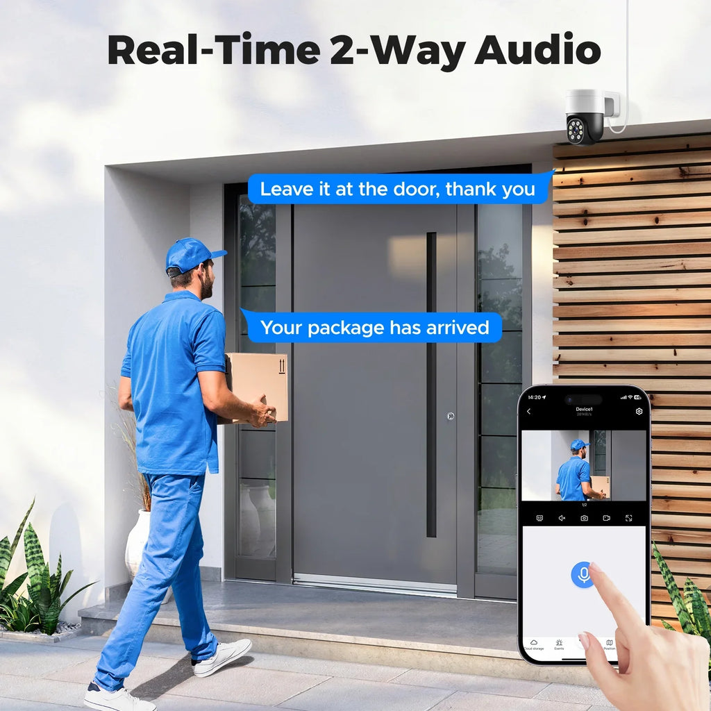 TOGUARD SC46 4K/4MP+4MP POE Security Camera System Outdoor with 8CH CCTV NVR 4Pcs 4K/4MP+4MP PTZ Dome Surveillance Cameras 3TB Hard Drive HDMI Connector