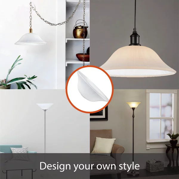 Aspen Creative 23144-11, Frosted Traditional Glass Shade for Medium Base Socket Torchiere Lamp, Swag Lamp and Termination Diameter x 5-1/8" Height.