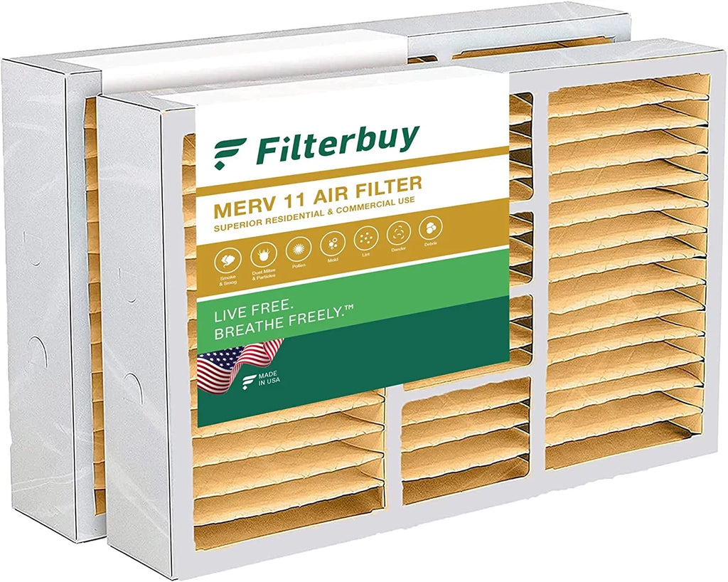 Filterbuy 17.5x27x5 MERV 11 Pleated HVAC AC Furnace Air Filters for Trane Perfect Fit (2-Pack)