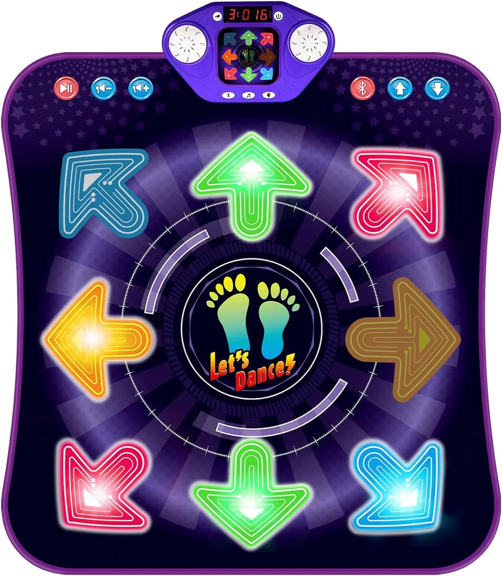 PAFOLO Dance Mat Toys for 3-12 Year Old Kids, Dance Pad with Light Up 8-Buttons & Wireless Bluetooth, Music Dance Toy with 5 Game Modes, Easter Xmas Gifts for 3 4 5 6 7 8 9 10+ Year Old Girls Boy