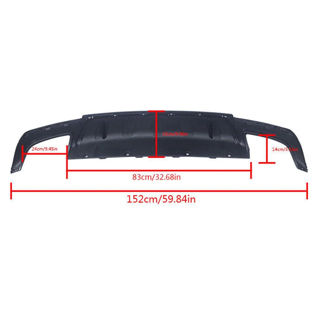 NINTE Rear Diffuser for 2015-2022 Chrysler 300 SRT Back Lip Matte Ebony Square Exhaust