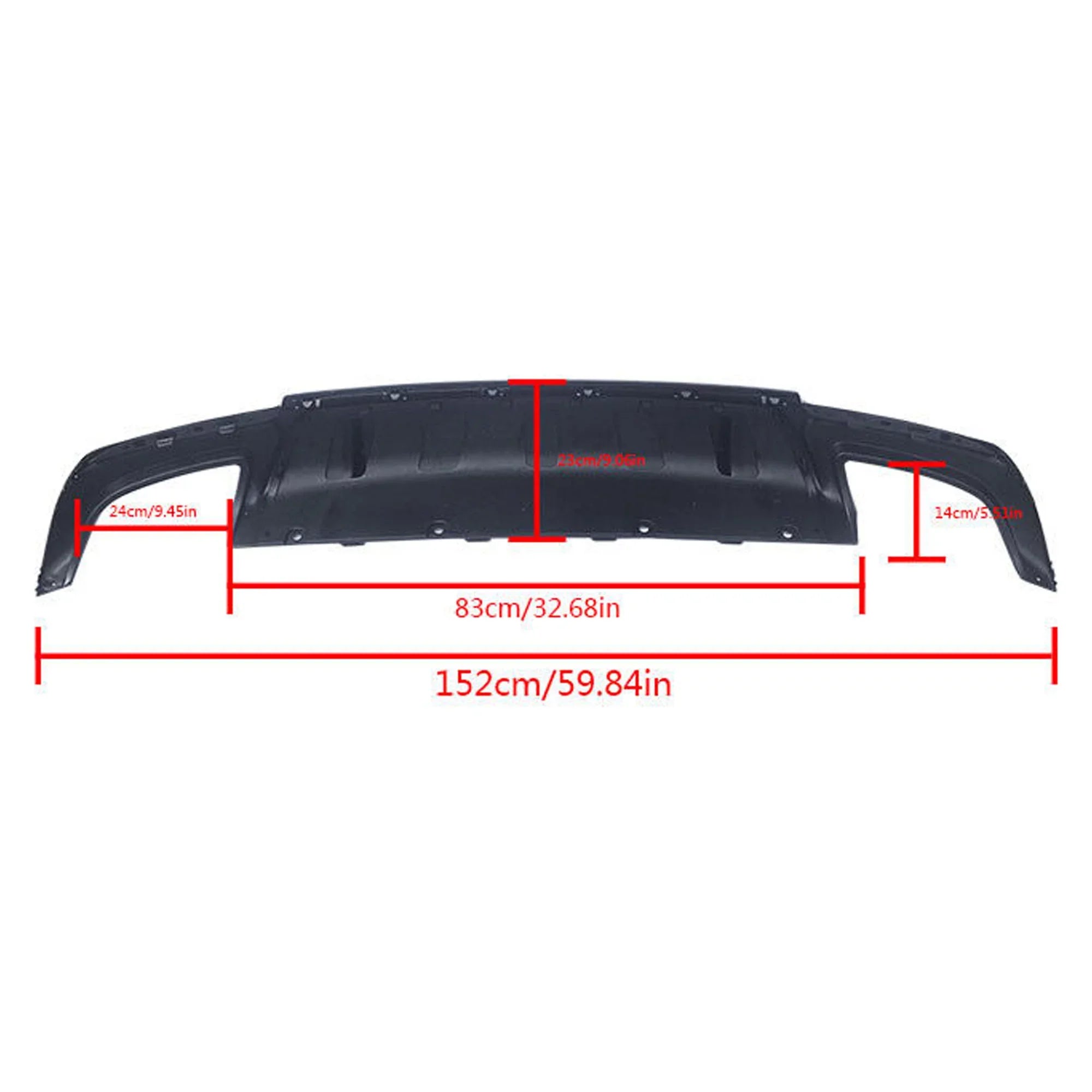 NINTE Rear Diffuser for 2015-2022 Chrysler 300 SRT Back Lip Matte Ebony Square Exhaust