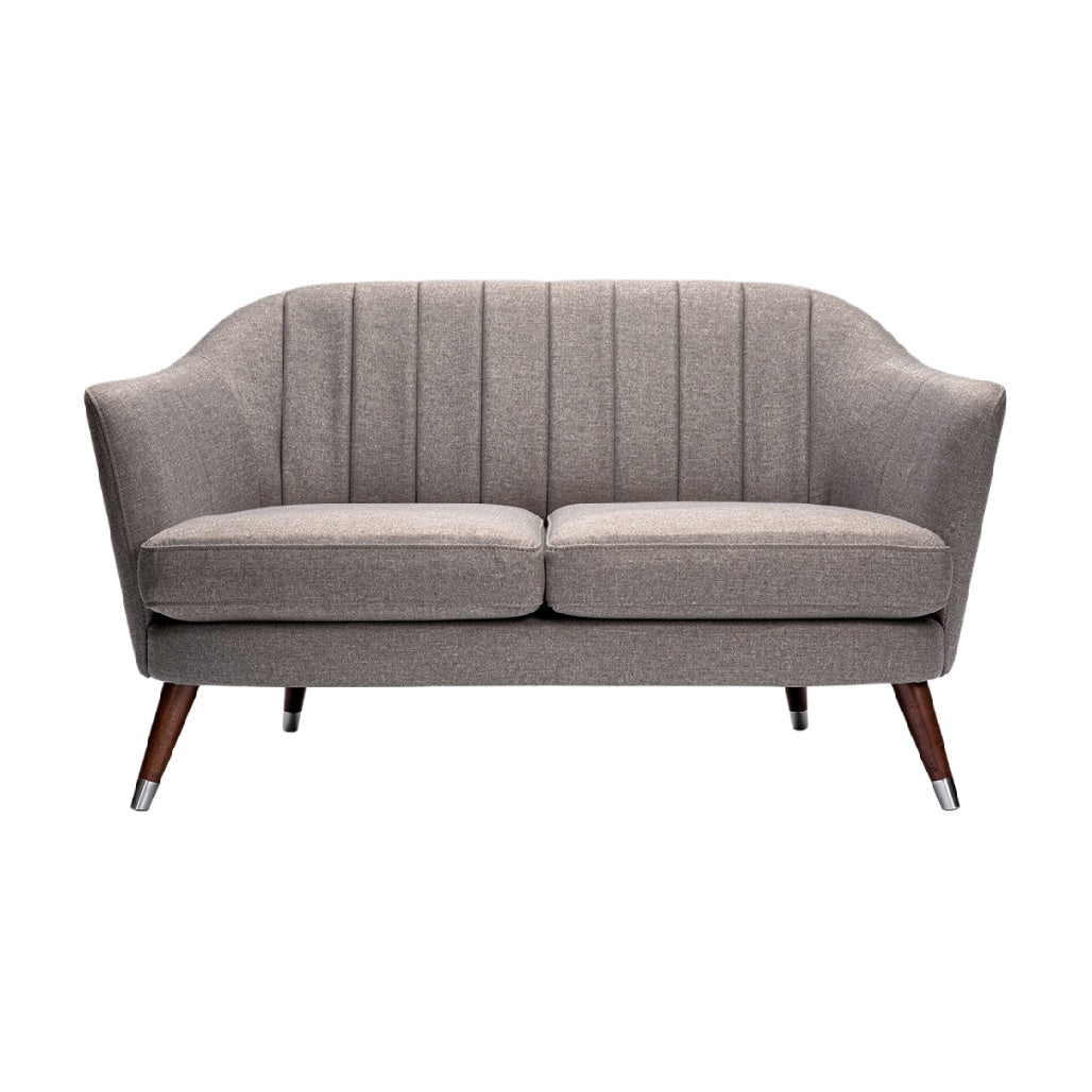 Mid-Century Modern Gray Sofa with Upholstered Design
