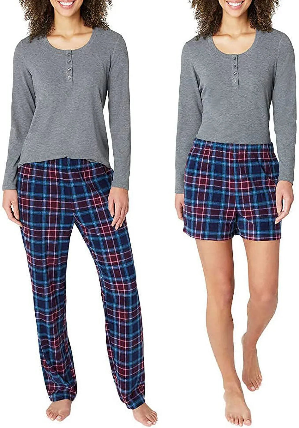 Eddie Bauer Gentlemen 3-Piece Waffle Knit Pajama Set (Gray, Small)
