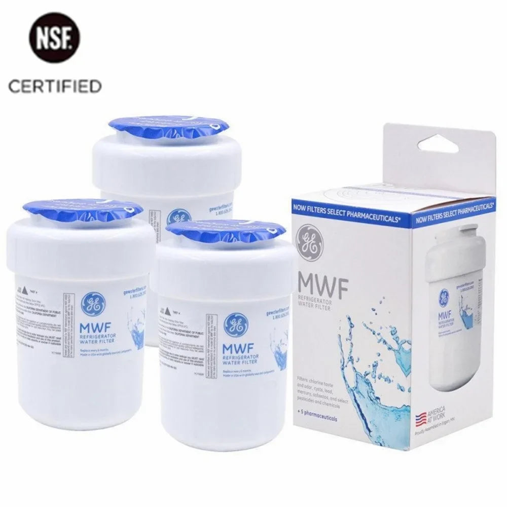 3 Pack MWF Refrigerator Water Filter, People for Smart Water MWFP, MWFA, GWF, HDX FMG-1, WFC1201, GSE25GSHECSS, PC75009, RWF1060