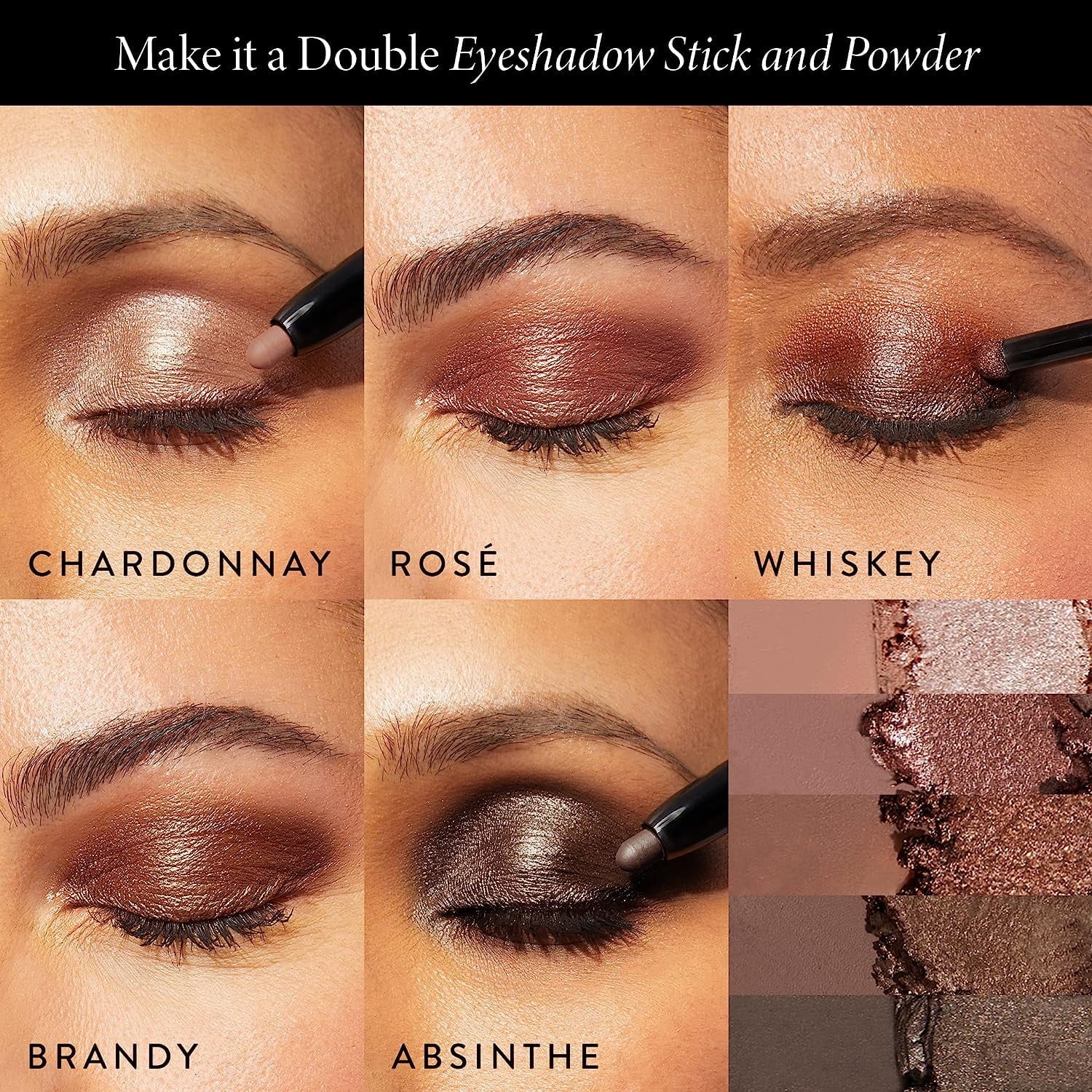 LAURA GELLER NEW YORK Make It A Double Edge Eyeshadow - Absinthe - Cream Eyeshadow Stick + Matching Powder Eyeshadow - Crease-Proof and Smudge-Proof