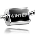 Neonblond Charm Winter Clear Ice Cubes on Ebony 925 Sterling Silver Bead