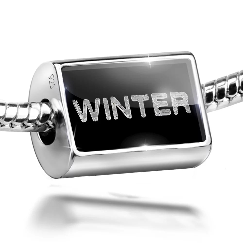 Neonblond Charm Winter Clear Ice Cubes on Ebony 925 Sterling Silver Bead