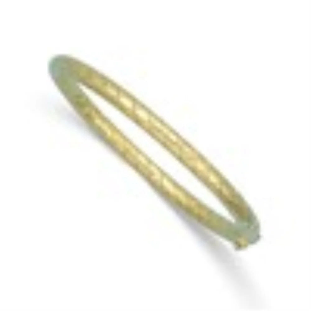 Auriga 14k Yellow Gold Polished and Grooved 5mm Hinged Bangle for Gentlemen