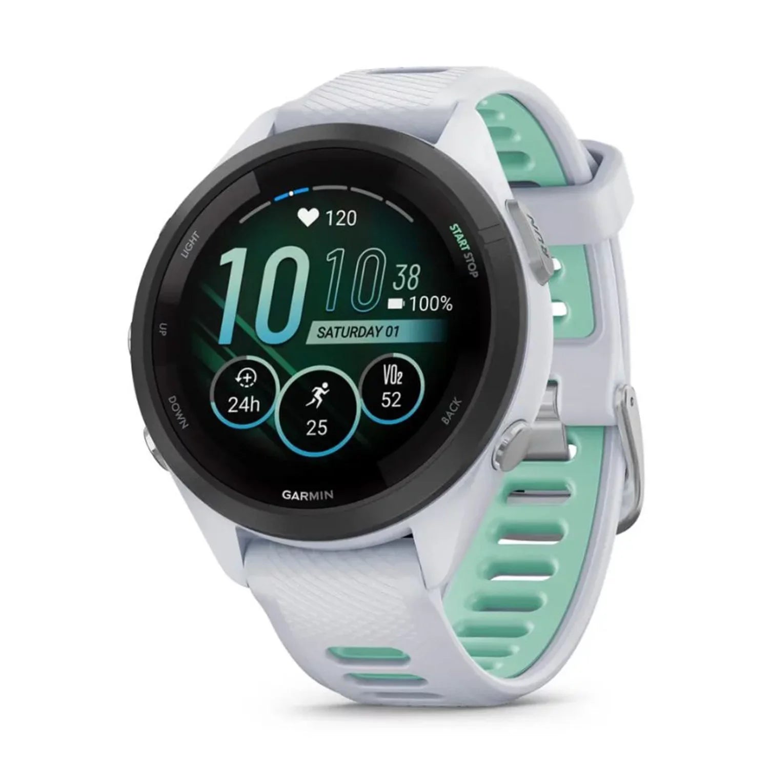Garmin Forerunner 265S Smartwatch (White) Bundle with USB-C Charging Cable and Adapter, 6Ave Cleaning Kit, and Edge Protection