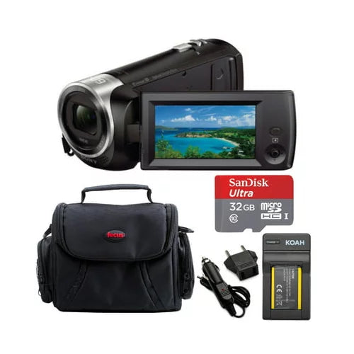 Sony HD Handycam Camcorder Midnight with 32GB microSD Card and Accessory Bundle