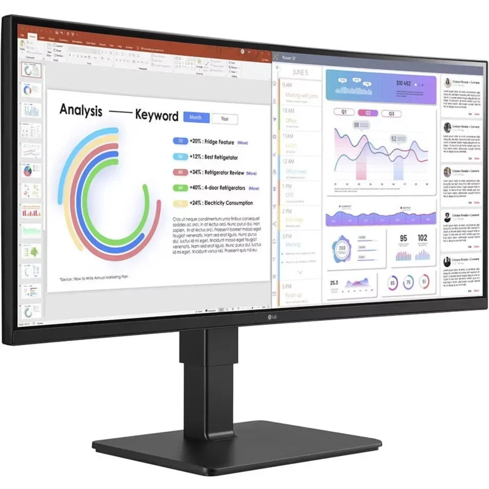 LG Ultrawide 34\" 3440 x 1440 LED HDR10, sRGB Curved Monitor, Textured Midnight 34BQ77QB-B