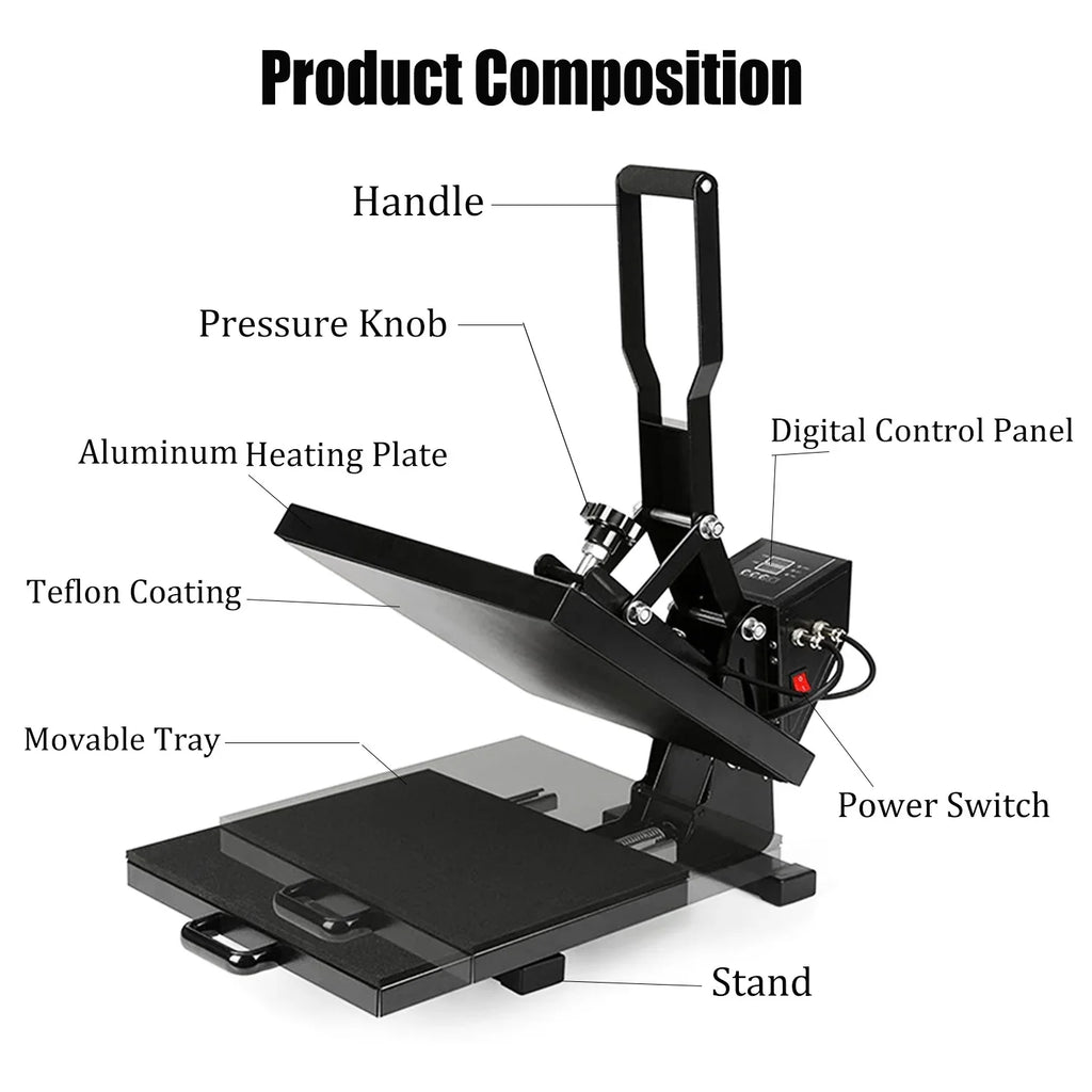 Digital Heat Press Machine, 16x20 inch Heat Press for t Shirts, Fast Heating for Heat Sublimation and Heat Vinyl Transfer Machine