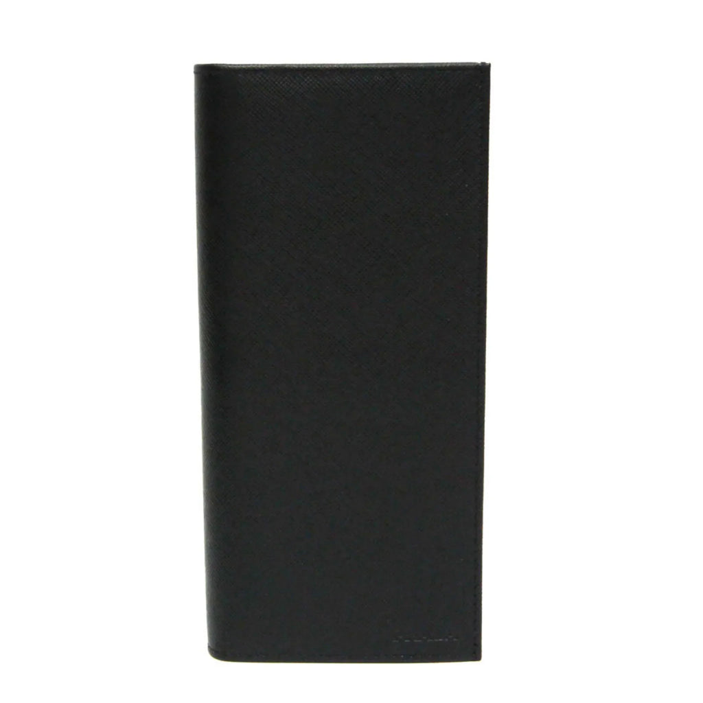 Pre-Owned Prada Saffiano 2M0836 People Leather Long Wallet (bi-fold) Dark (Good)