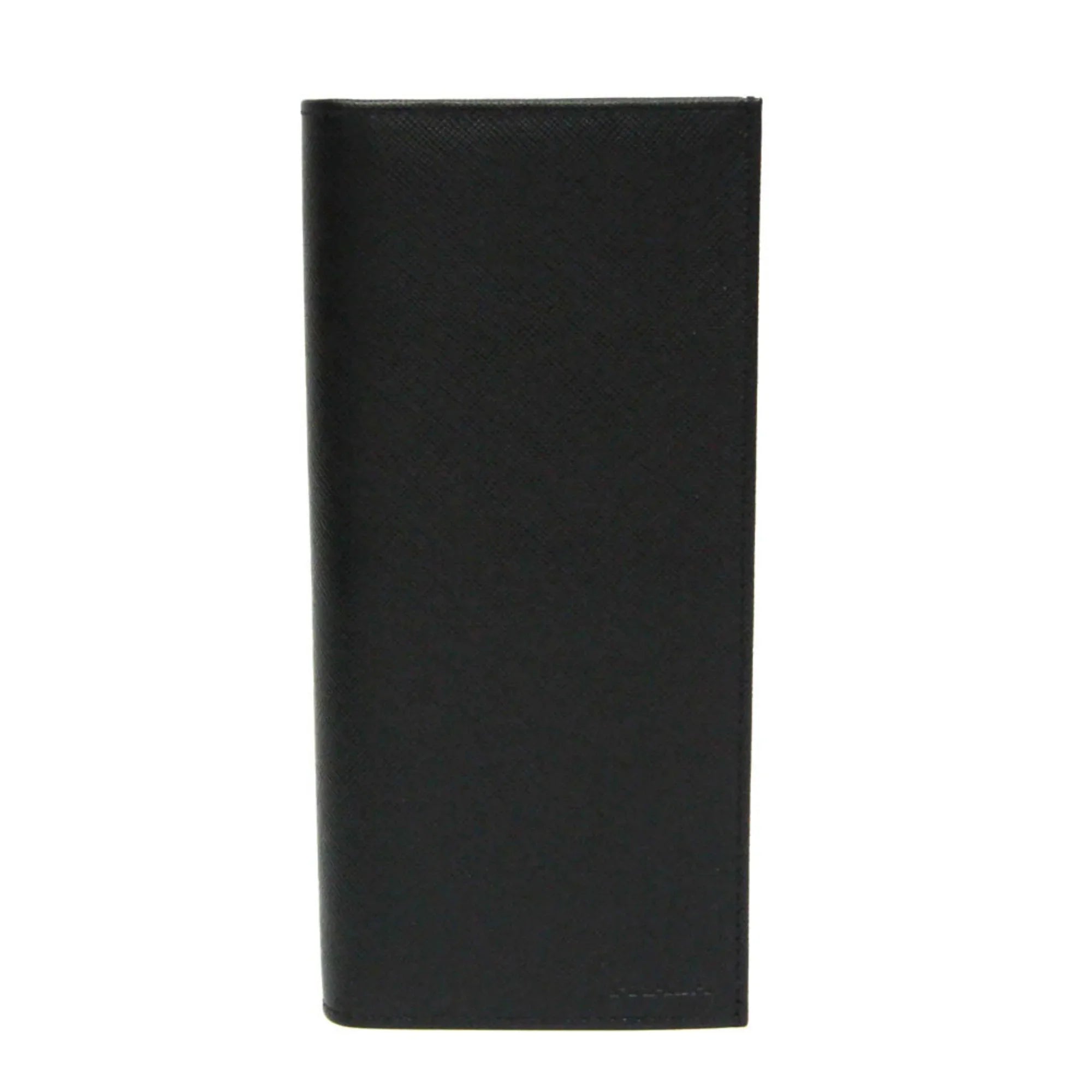 Pre-Owned Prada Saffiano 2M0836 People Leather Long Wallet (bi-fold) Dark (Good)