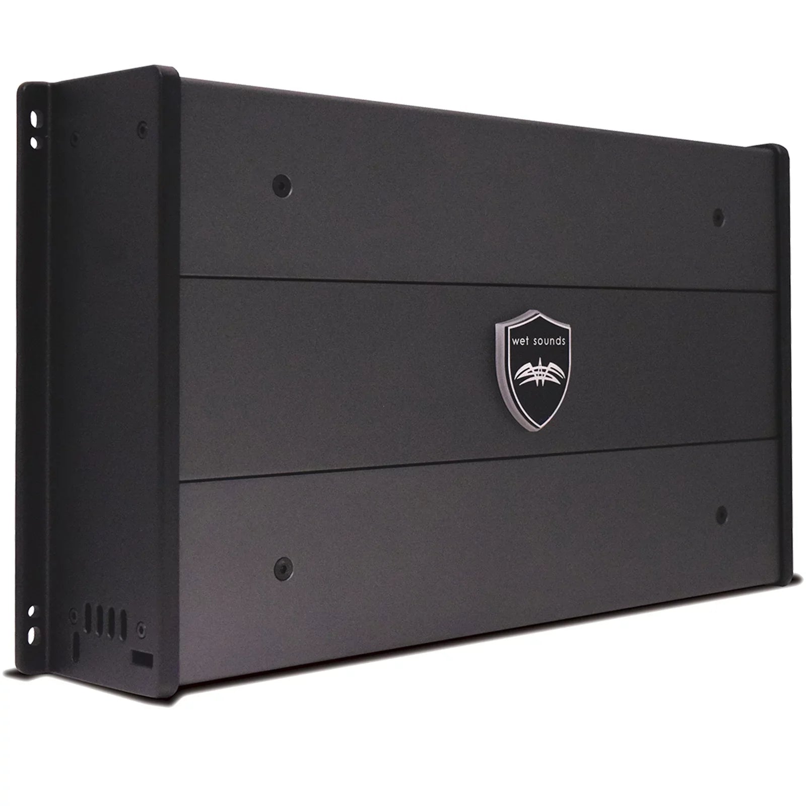 Wet Sounds ICON8B-FMINI 8" Midnight Tower Speakers with Stainless Steel MINI Fixed Clamps & SYN-DX2.3 1200 Watt Amplifier