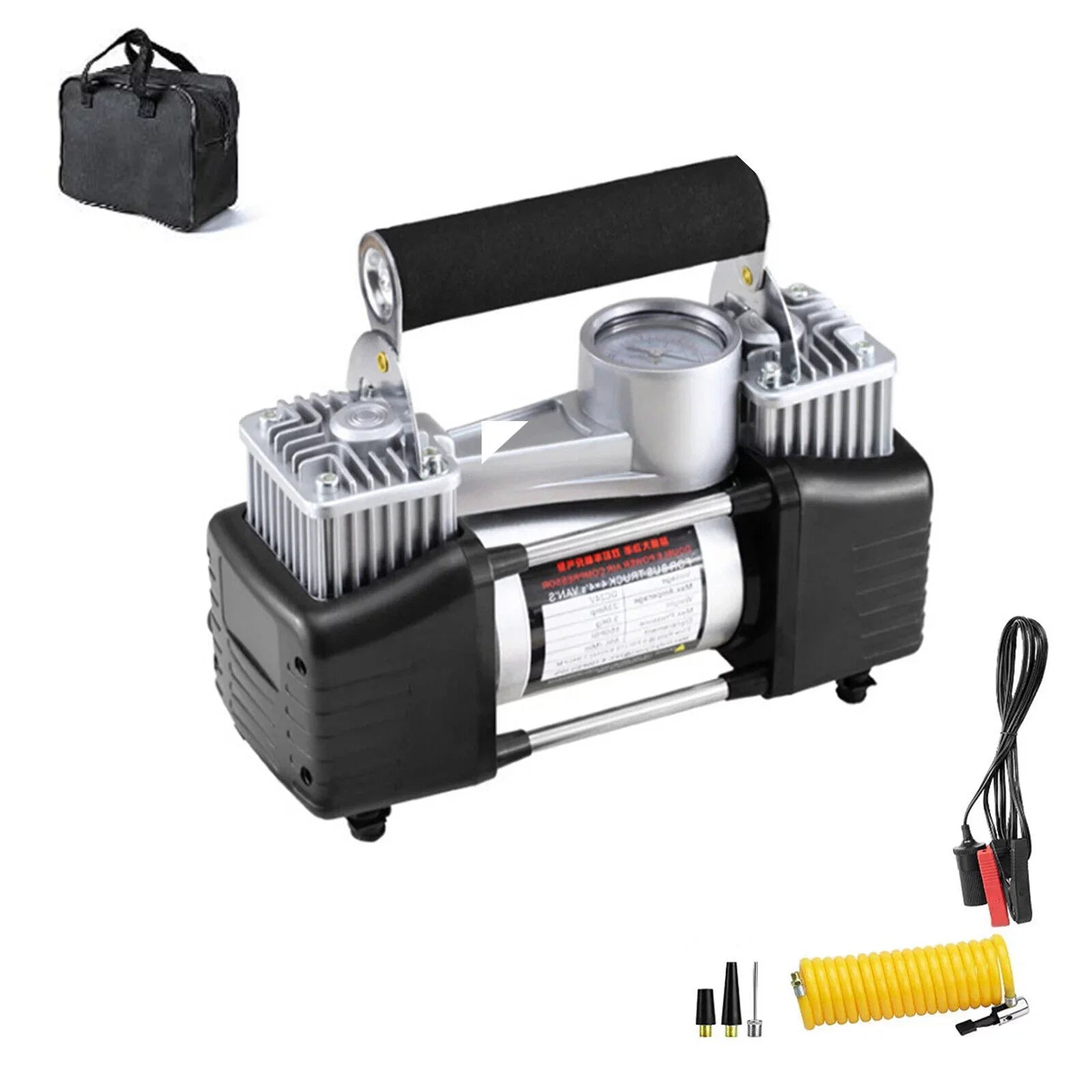 Jahy2Tech Dark Portable Air Compressor 12V Electric Pump Quick Inflation 280W Roadside Assistance