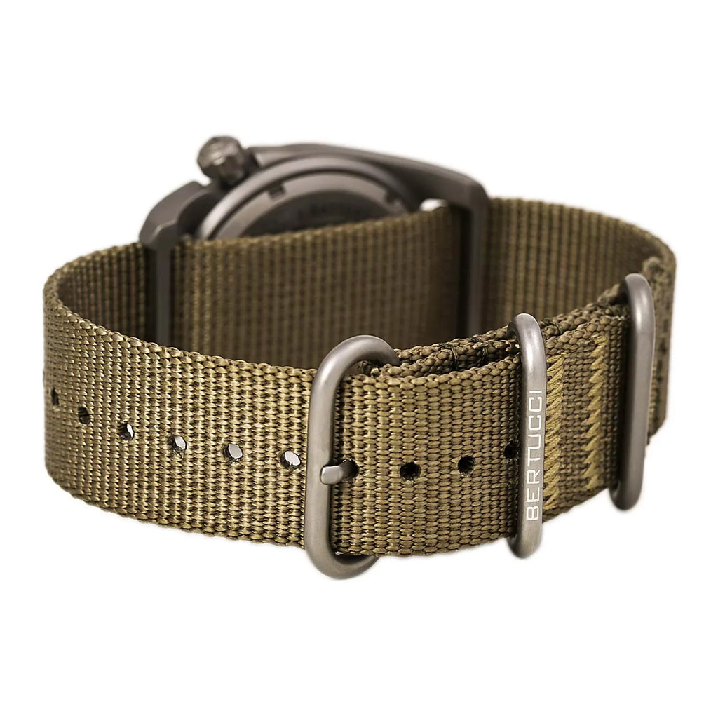 Gentlemen A-2T Original Classic Analog Titanium Watch - Beige Nylon Strap - Midnight Display - 12724