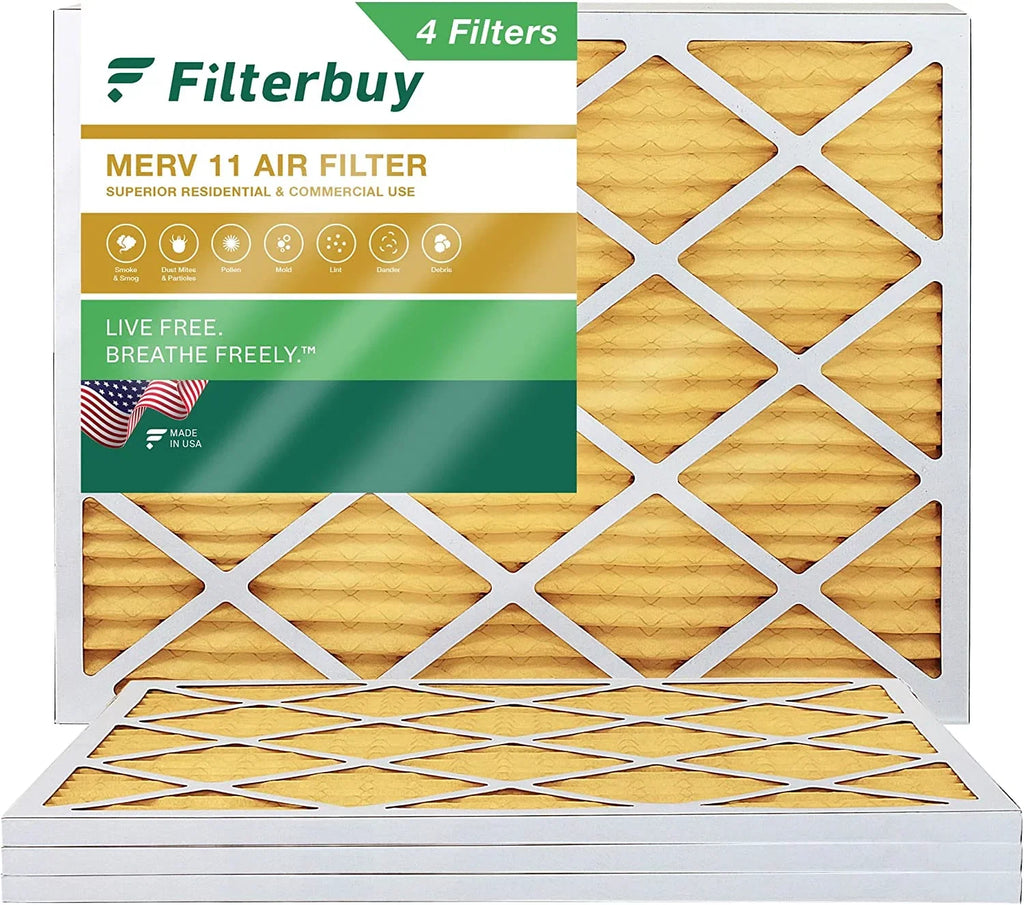 Filterbuy 14x18x1 MERV 11 Pleated HVAC AC Furnace Air Filters (4-Pack)