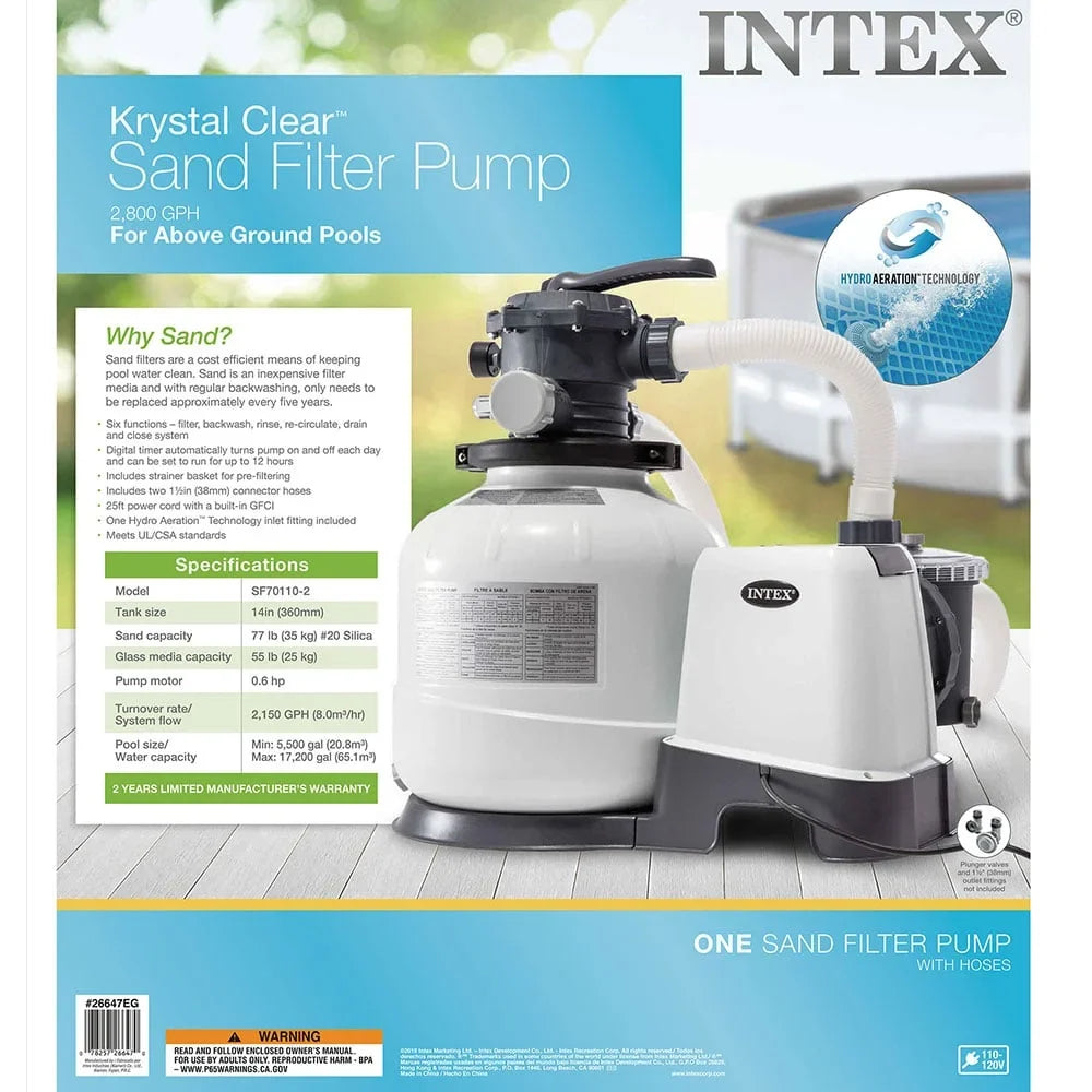 Intex Above Ground Pool Sand Filter Pump Bundled w/ Intex Automatic Skimmer