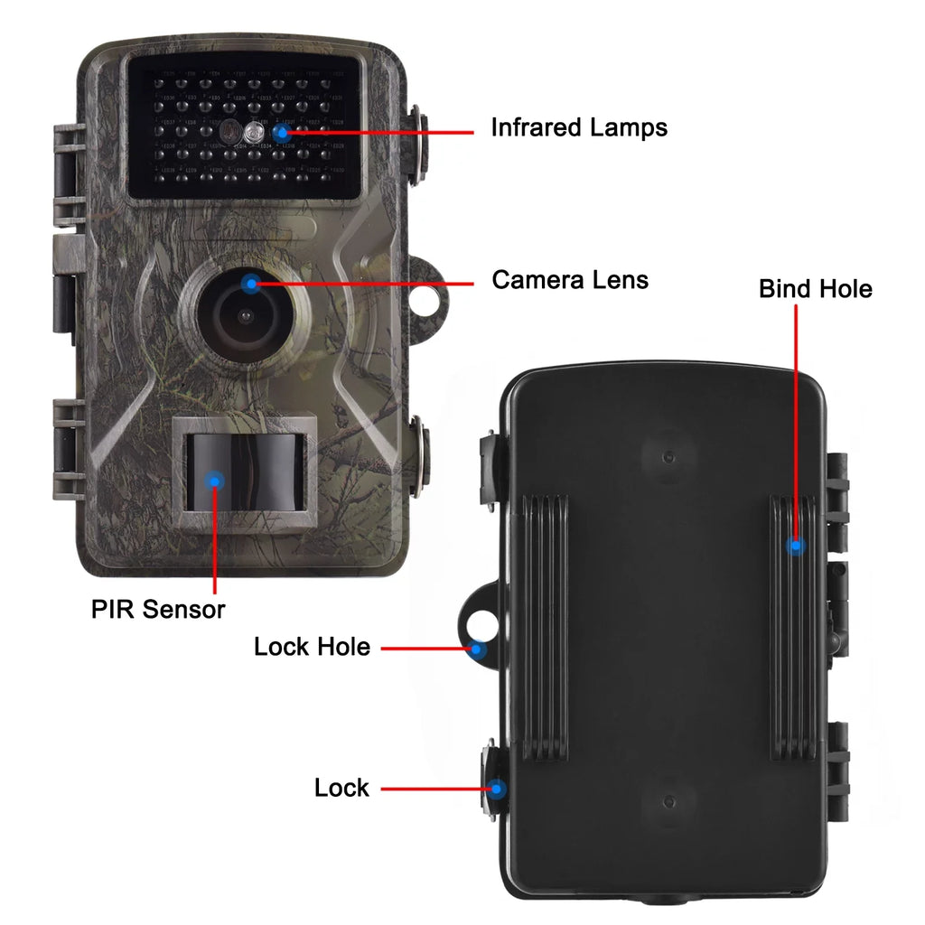 Andoer 1080P Trail 16MP Wildlife Tracking with 2.0 Inch TFT Color Screen 0.8s Trigger Time Supports Infrared Night Vision Motion Activated IP66 Waterproof