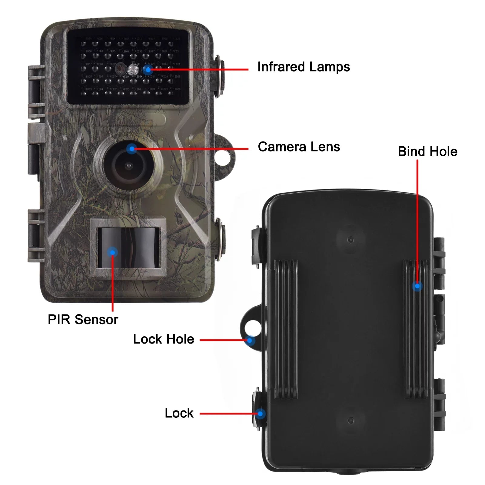 Andoer 1080P Trail 16MP Wildlife Tracking with 2.0 Inch TFT Color Screen 0.8s Trigger Time Supports Infrared Night Vision Motion Activated IP66 Waterproof