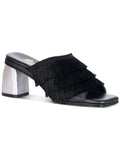 Silvia Cobos Individuals Cha Cha Leather Fringe Block Heel