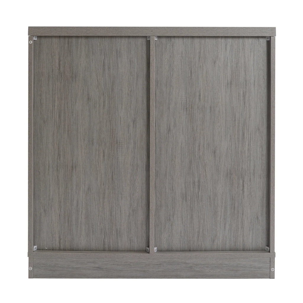 ABBSR Gray Wooden Wine Bar Storage Cabinet with Glass Holder,Wine Rack,Large Table for Decor