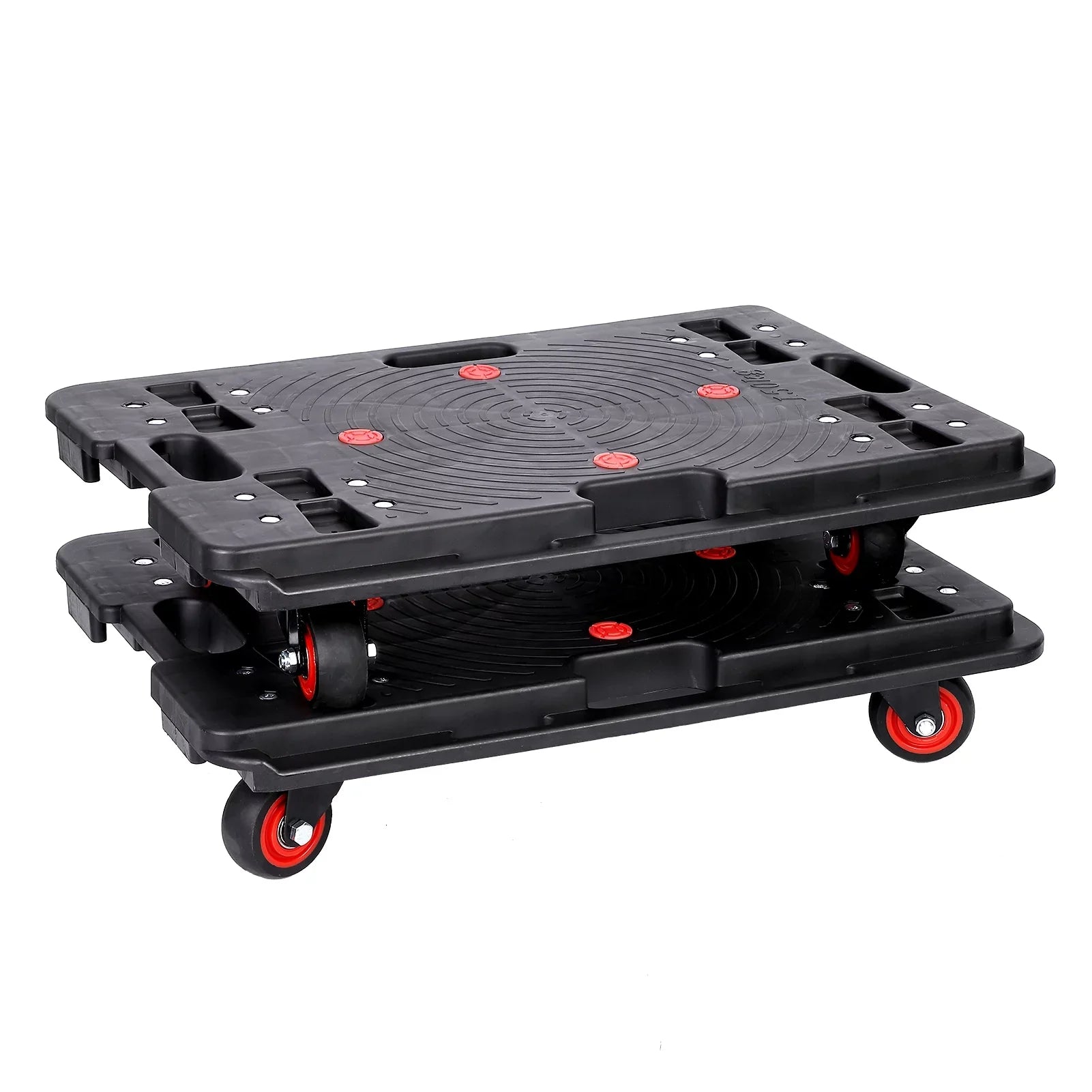 Homhougo—2PCS Portable Folding Hand Truck 330 Lbs Capacity 4 Rotate Wheels Transport Trolley Luggage Cart for Home Office Travel Dark 2pcs