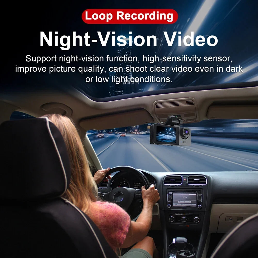 Nebublu Dash Camera,1080P DVR Dash 2 Inch Screen Camera Inside Rear Motion One-Key Lock Inside Rear Camera Inch Screen Dashcam Dash Camera Rear Camera 2 Camera 2 Inch Loop Motion One-Key QISUO HUIOP