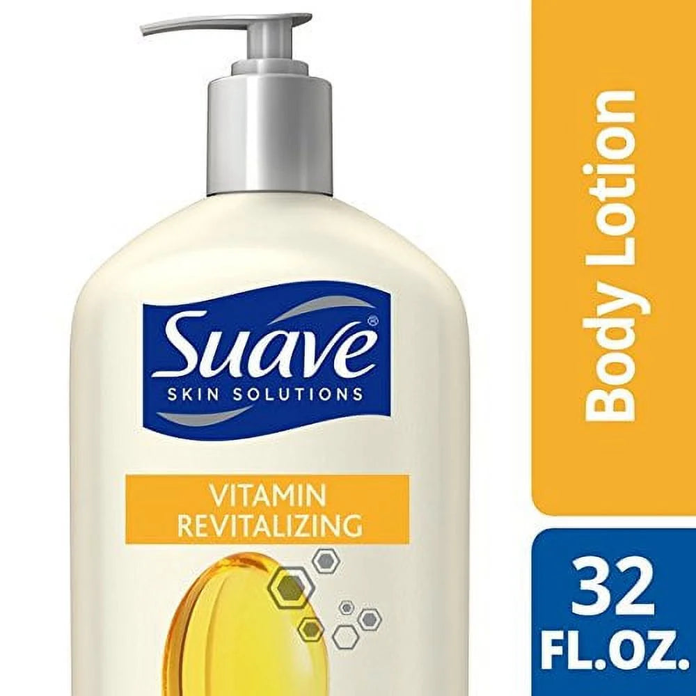 Suave Skin Solutions Body Lotion Revitalizing With Vitamin E, 32 Fl Oz, Pack Of 1