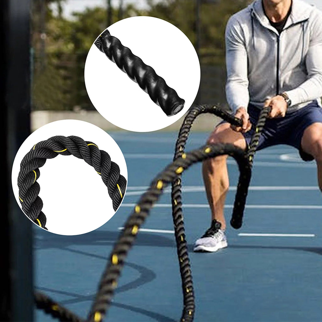 NK 49.2ft Length, Heavy Jump Rope Skipping Rope Workout Battle Ropes Total Body Workouts Power Improve Strength Building Muscle for Gentlemen