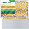 Filterbuy 8x20x4 MERV 11 Pleated HVAC AC Furnace Air Filters (4-Pack)