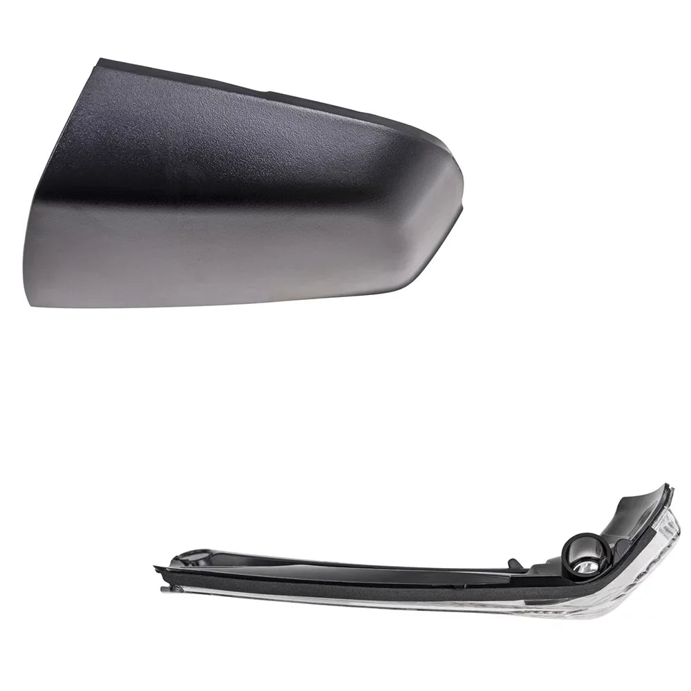 Brock Aftermarket Gentlemen Driver Left Door Mirror Cover Textured Ebony And Turn Signal Light Set Compatible With 2015-2021 RAM Promaster City Base/ST/Tradesman
