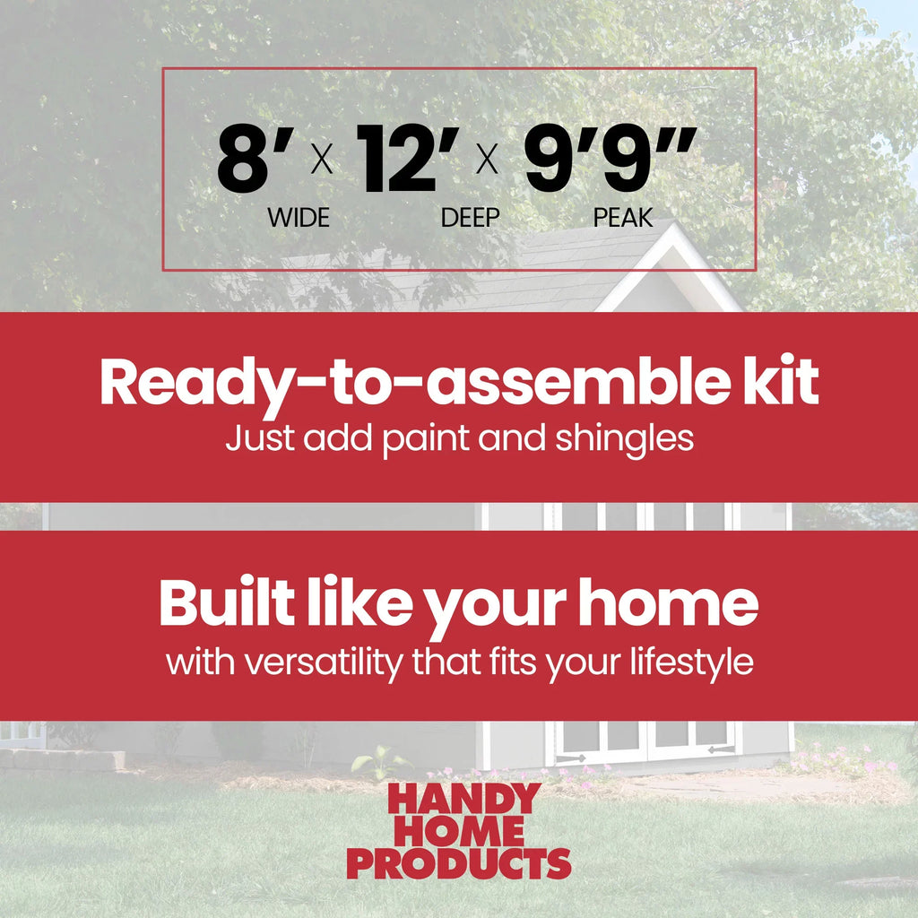 Handy Home Products Tribeca 8 ft. x 12 ft. Wood Storage Shed (Floor Included)