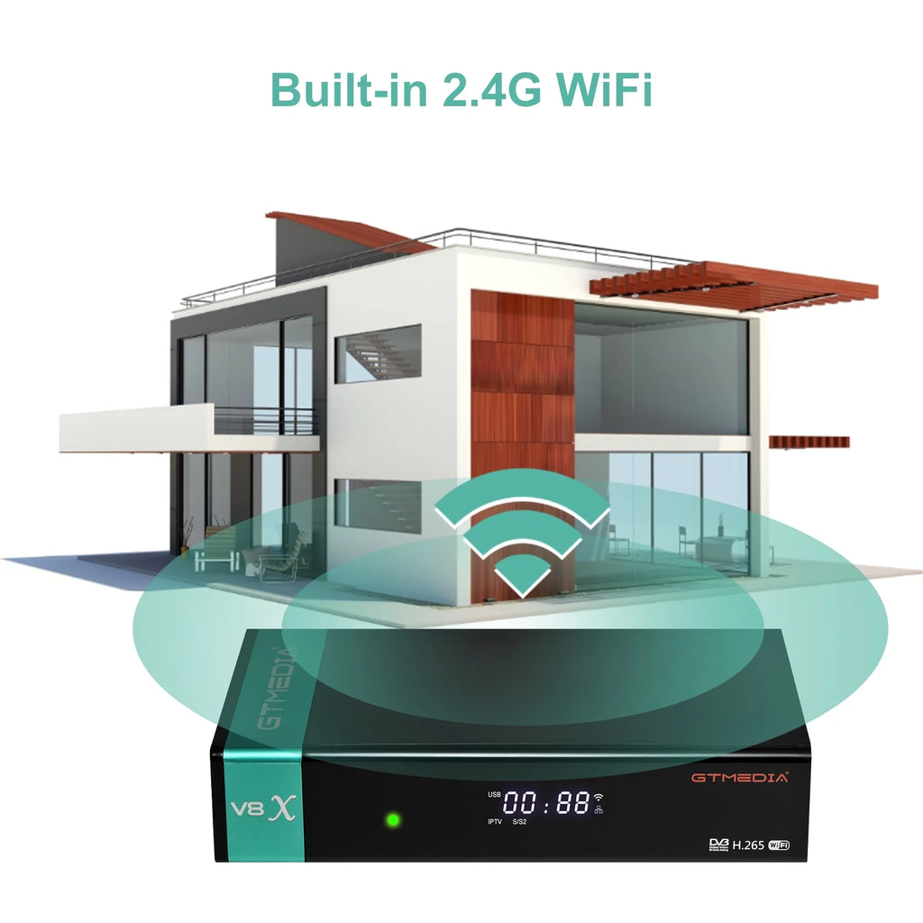 GTMEDIA V8X LA DVB-S/S2X Signal Receiver, Built-in 2.4G WiFi, CA Card Slot