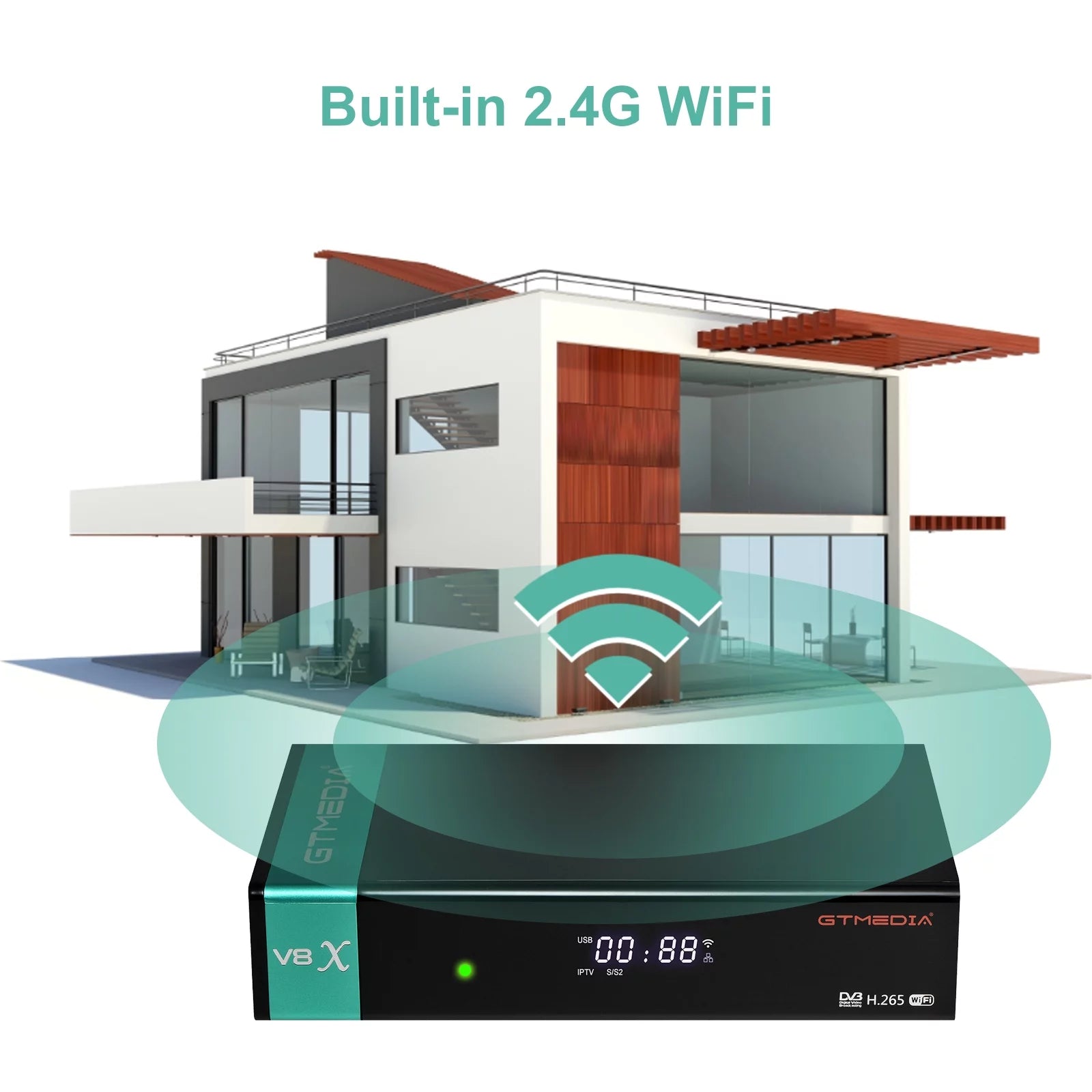 GTMEDIA V8X LA DVB-S/S2X Signal Receiver, Built-in 2.4G WiFi, CA Card Slot