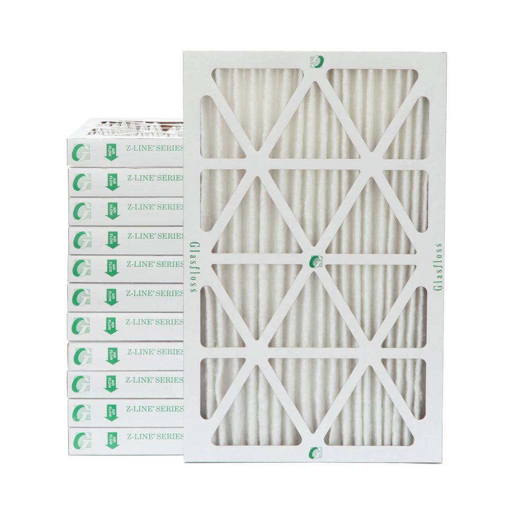 12 Pack of 18x24x2 MERV 10 Pleated 2" Inch Air Filters by Glasfloss. Actual Size: 17-1/2 x 23-1/2 x 1-3/4