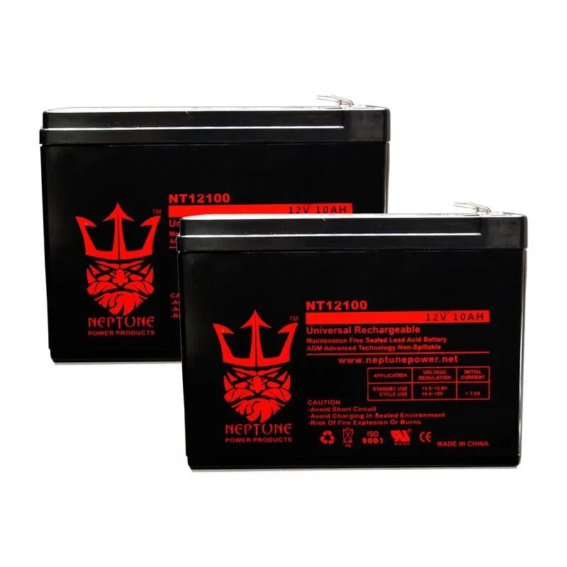 EVO 300 12V 10Ah SLA Gentlemen Electric Scooters Battery by Neptune - 2 Pack