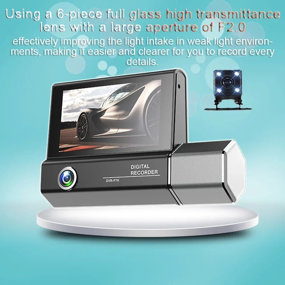 Dazzduo Dash Camera,4in Clear Car Car Video Car Camera Mirror Car Video Car Video 3 Cam 4in Cam 4in Clear Camera Auto Safety Rearview Mirror Car Car Camera Auto Video Car Camera Clear Car Rearview