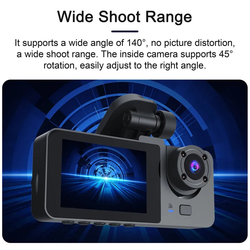 Nebublu Dash Camera,1080P DVR Dash 2 Inch Screen Camera Inside Rear Motion One-Key Lock Inside Rear Camera Inch Screen Dashcam Dash Camera Rear Camera 2 Camera 2 Inch Loop Motion One-Key QISUO HUIOP