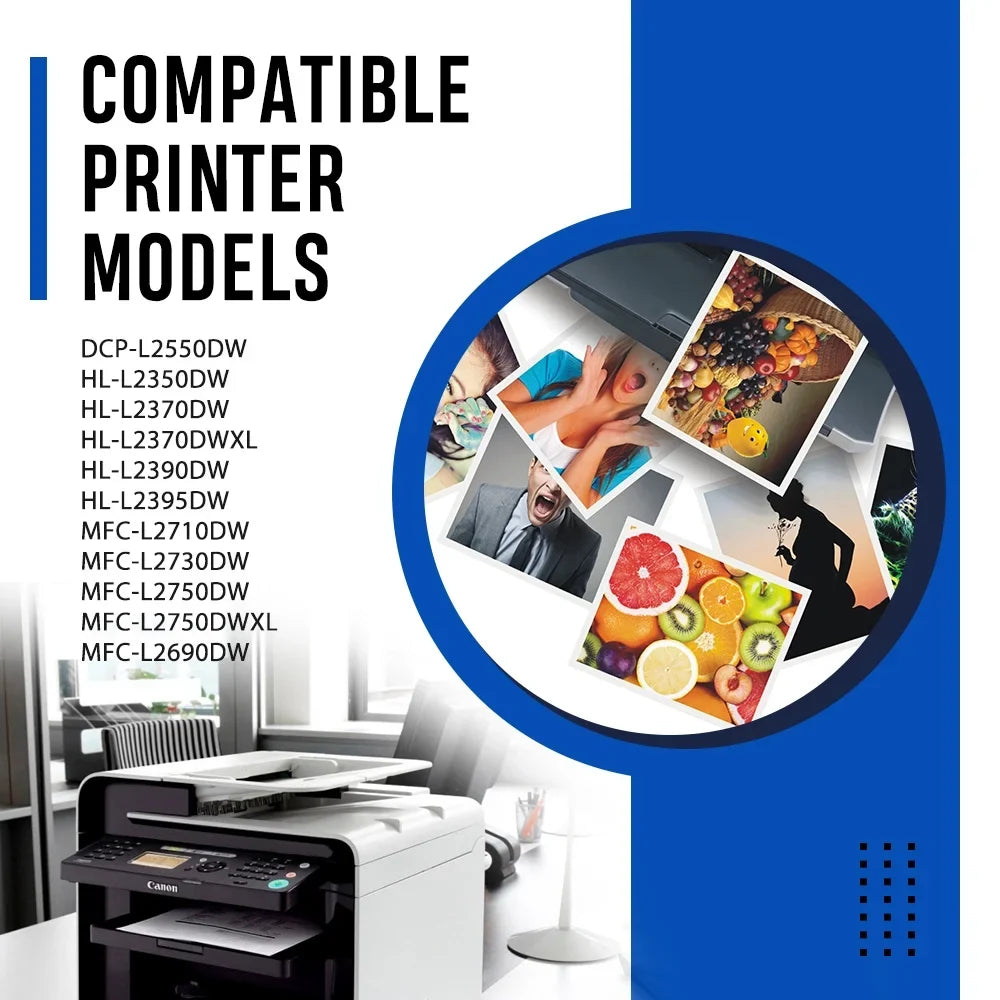 TN-760 Toner Cartridge and DR-730 Drum Unit Set Compatible for Brother DCP-L2550DW HL-L2350DW MFC-L2710DW MFC-L2690DW Printer (3x TN760 Toner, 1x DR730 Drum Unit )