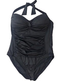 Gentlemen Liz Claiborne Midnight White One Piece Halter Top Swimming Suit