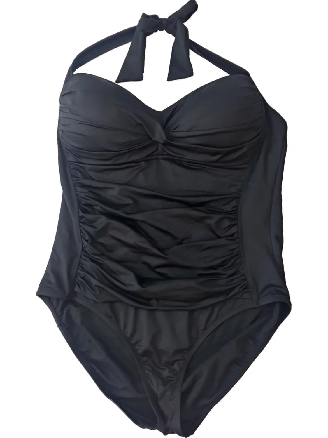 Gentlemen Liz Claiborne Midnight White One Piece Halter Top Swimming Suit
