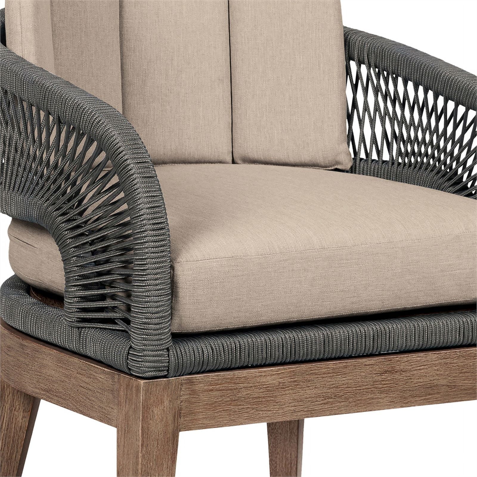 Termination Beckham Outdoor 7 Piece Live Edge Dining Set in Eucalyptus and Rope