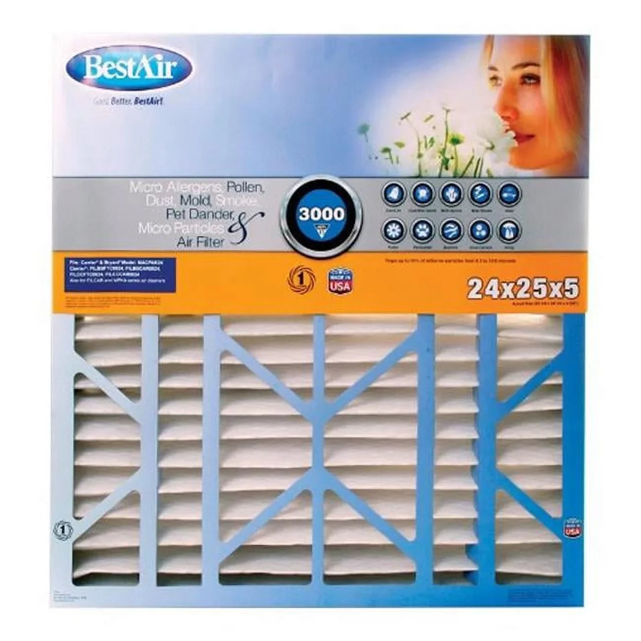 B & K CB2425-13R Air Filter 24 x 25 x 5 in.- pack of 2