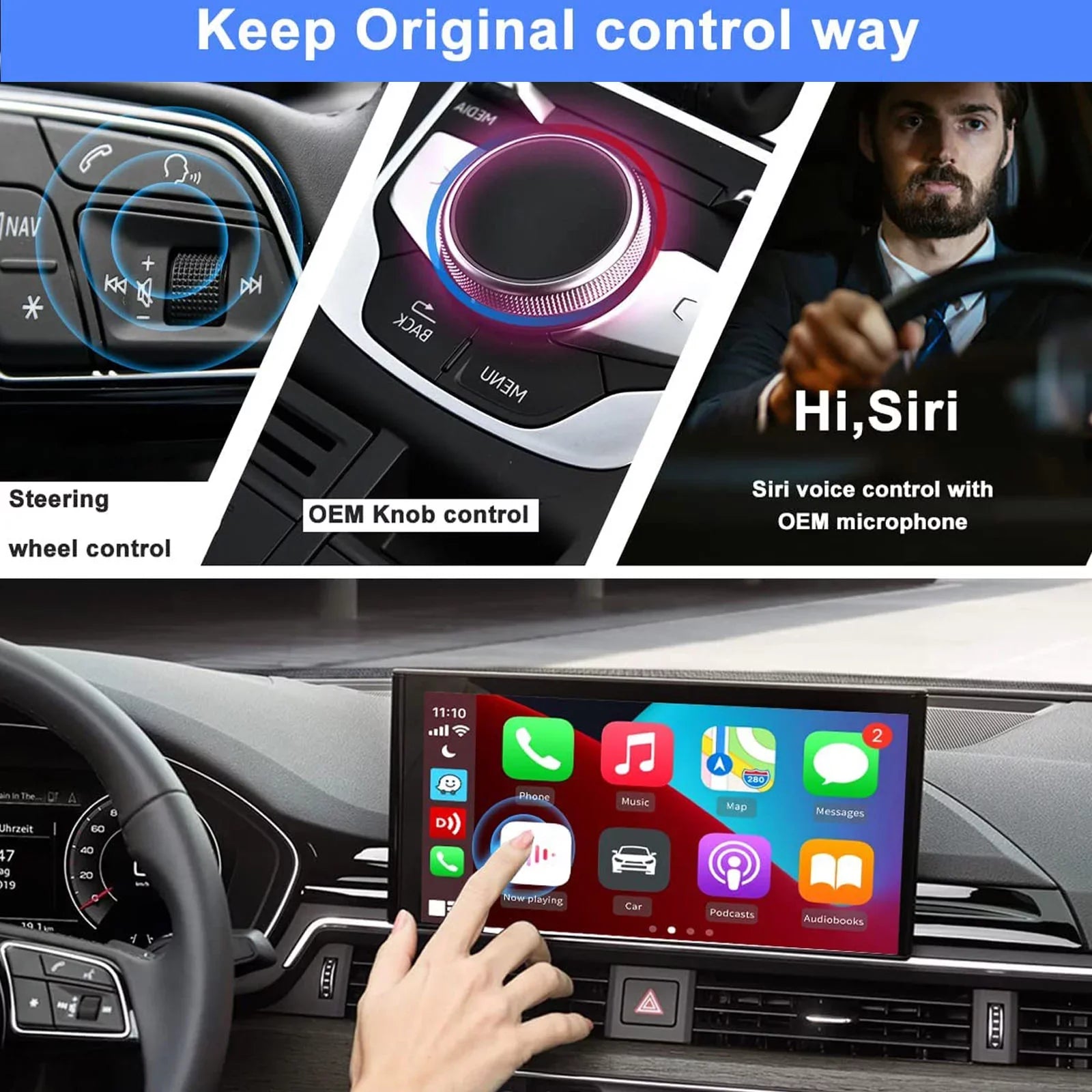 BINIZE ai Box Android Auto Wireless 4G Cellular,4+64G,8Core, Only Fit for Cars with OEM/Factory Wired CarPlay,Wireless CarPlay&Android System,Built-in Navigation,Support YouTube Netflix,etc